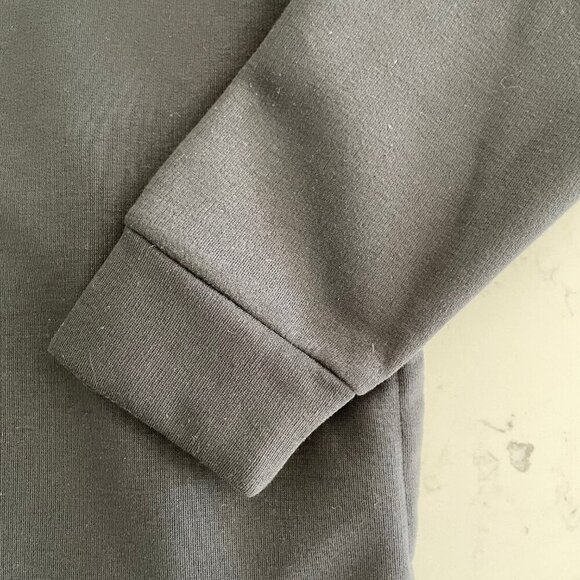 Adidas 1/4 Zip 100% Recycled Polyester Sweatshirt Black w Grey Stripes Sz M - Picture 5 of 14